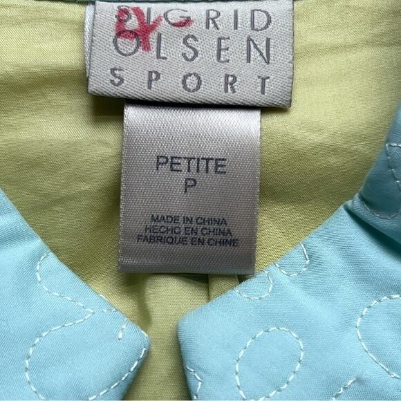 Vintage Sigrid Olsen Jacket Woman's Size Small Petite Light Blue Quilted Sequin - Picture 7 of 8